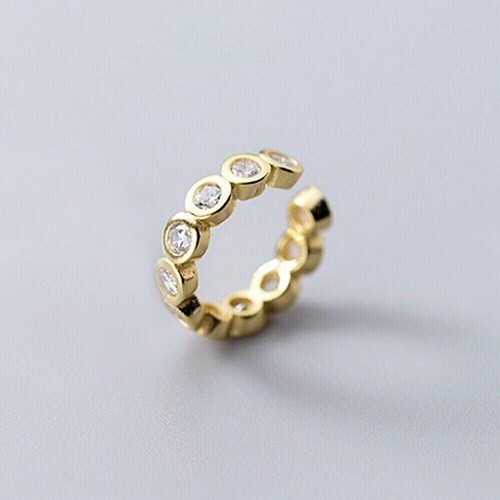 0.30Ct Round Cut Lab-Created Diamond 14k Yellow Gold Plated Women Bezel Ear Cuff - Picture 4 of 4