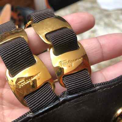Vintage rare Salvatore Ferragamo dark brown Backpack gold hardware accent Vintage rare Salvatore Ferragamo dark brown Backpack with  main image 4