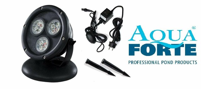 Trocken Und Unterwasser 12 Volt Aquaforte Teich Garten Led Lampen 3 X 6 Watt