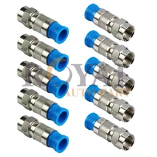 10 Pack F-Type Male Compression Connector RG6 Cable