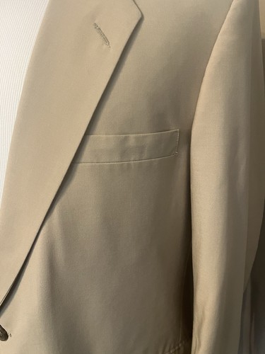 Men's Farrah Tan Brown Cotton Blend Summer 2pc Suit 2 Button sz 44R Pants 37X27" - Picture 13 of 18