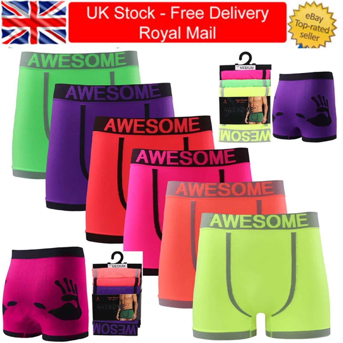 Boxer Shorts Underwear Men's Seamless Classic Cotton Rich Trunks