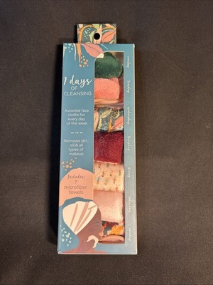 7 Days Of Cleansing Assorted face cloths removes dirt oil and make up