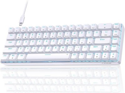 TMKB T68SE 60% Wired Mechanical Gaming Keyboard 68 Keys LED Backlit White