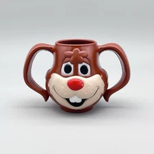 Vintage Nestle Quik Nesquik Quicky Rabbit Bunny Face Plastic Double Handle Mug