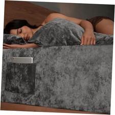 Velvet Fitted Sheet and Pillowcases Set Queen Size, Extra Deep Pocket up to