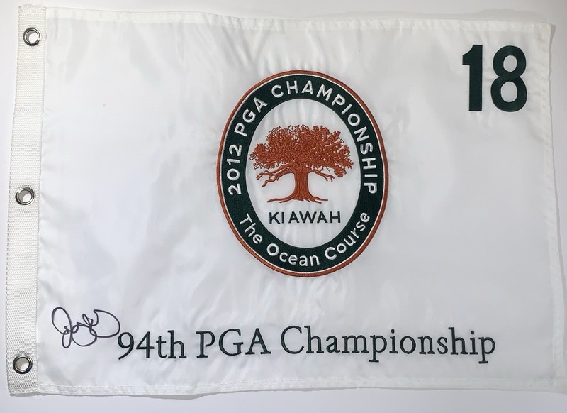 Rory Mcilroy signed 2012 Pga Championship Flag Kiawah golf white psa dna loa