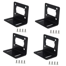 4 PCS JGY370 Worm Motor Mount Bracket L Shaped Mounting Metal Base Holder with 