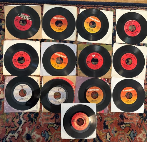 Lot Of (13) Bob Dylan 45’s - LAy Lady Lay - Like A rolling Stone - Heavens Door