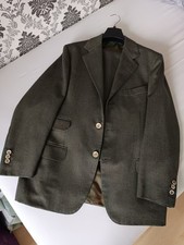 Bespoke Vollmaß Anzug vmtl Neapel in Dormeuil Sportex (w. Donegal Tweed) Grün 50