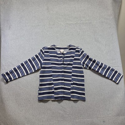 Cb Established 1962 Women s Jacket Size Medium Blue Striped Long Sleeve Full Zip