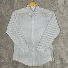 Brooks Brothers Shirt Mens 16 34 Green Blue Plaid Button Down Regent Fit Supima
