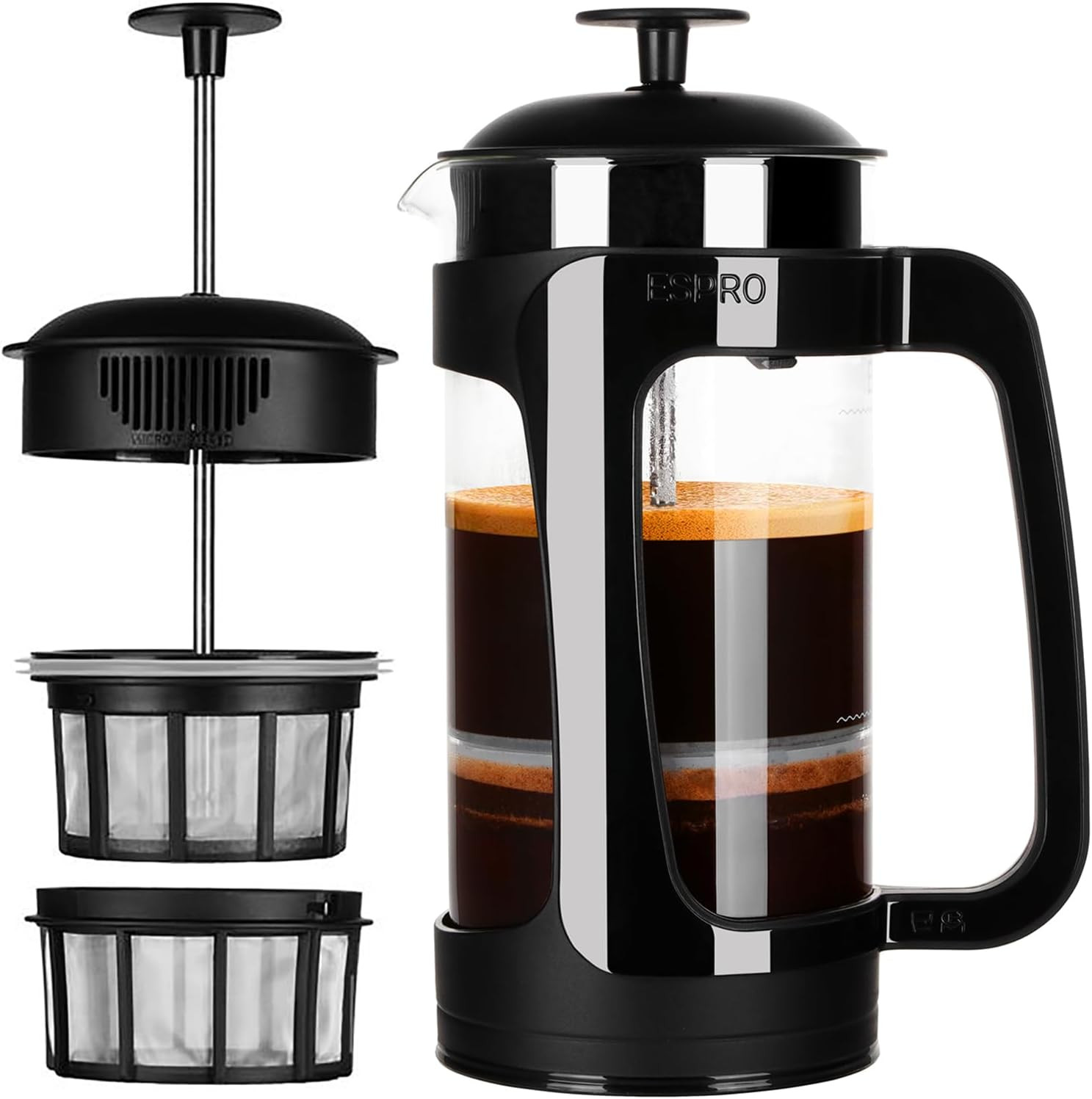 Coffee Maker &ndash; Patented Double Micro-filter For Grit-free