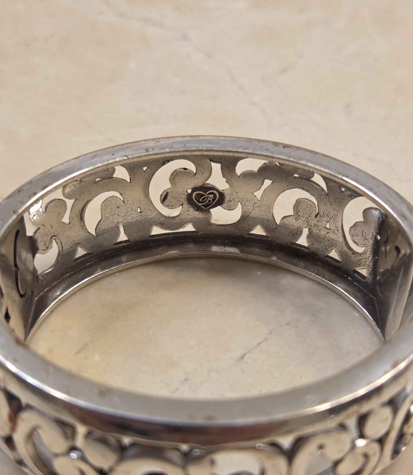 Brighton Hinged Scroll Work Wide Bangle Bracelet … - image 4