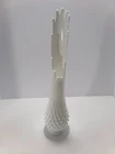 Vintage Fenton Hobnail White Milk Glass Stretch Swung Vase 15 3/8" Tall