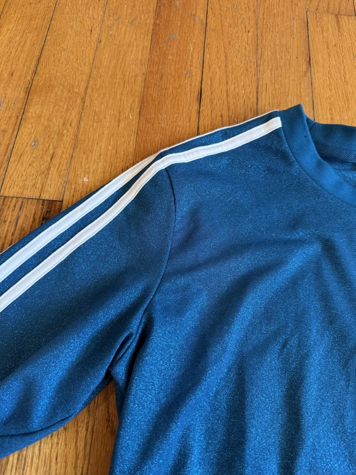 Adidas Originales Camiseta Vestido Mujer Medio Azul EC1911 Trifolio 3 Rayas Volantes Foto 4 de 4