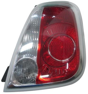 Feu arrière droit pour Fiat 500 Cabriolet 2007 en polycarbonate rouge