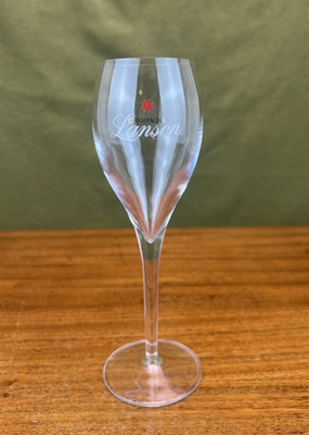 1 x Lanson Champagne Flute Official Branded Glassware Etched Logo Tulip Shape