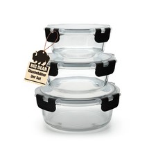 3er Set Glasbehälter mit Deckel Mikrowellengeschirr Glas Meal Prep Boxen Glas