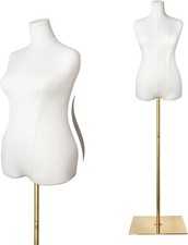 SHAREWIN Female Mannequin Torso Plus Size, with Gold Metal Stand Adjustable