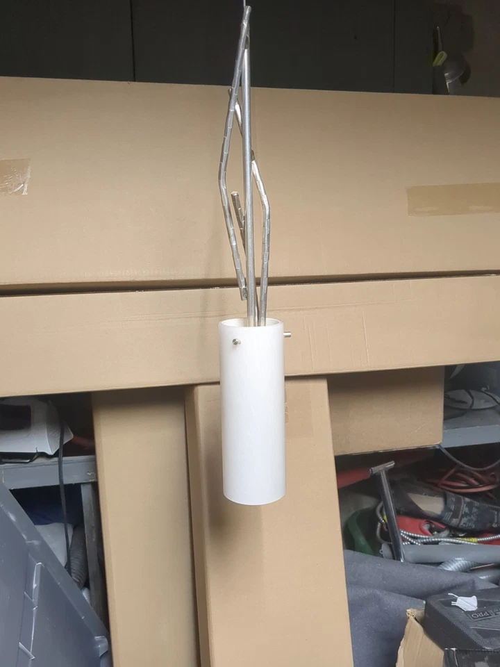 Hubbardton Forge Brindille Bajo Voltaje Mini Colgante Vidrio Vintage Platino Foto 3 de 4