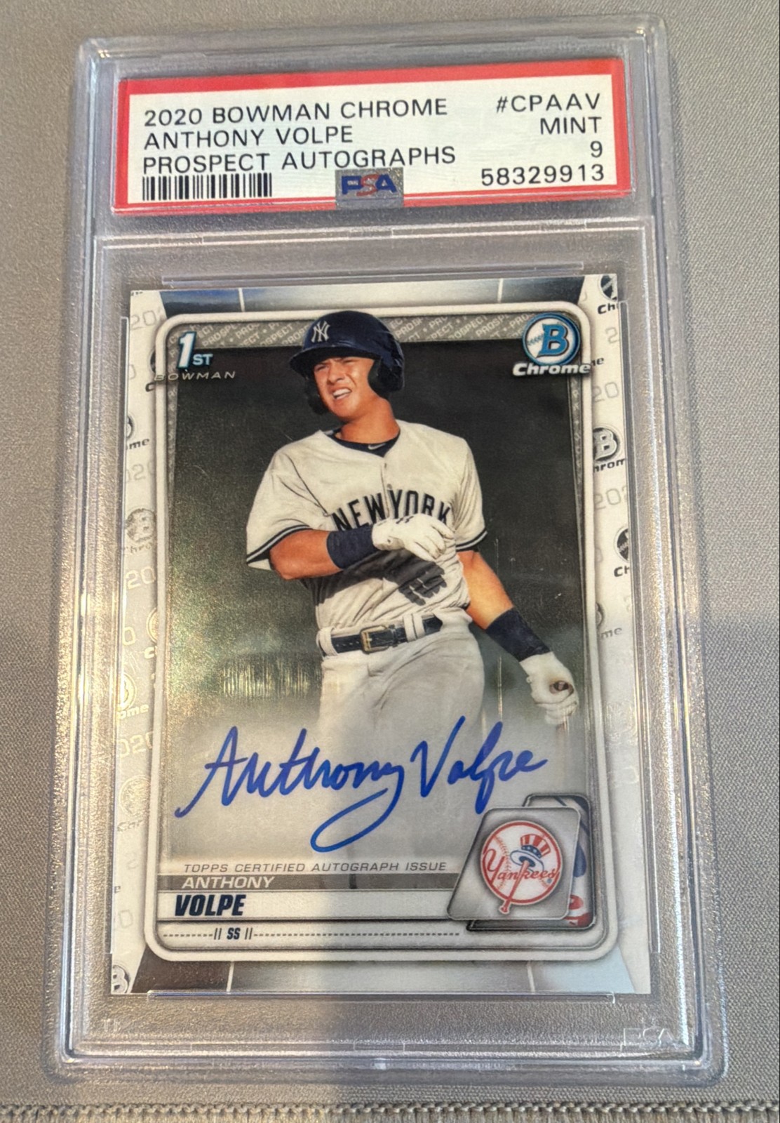2020 Bowman - Chrome Prospects Autographs Anthony Volpe #CPA-AV (AU, RC) PSA 9