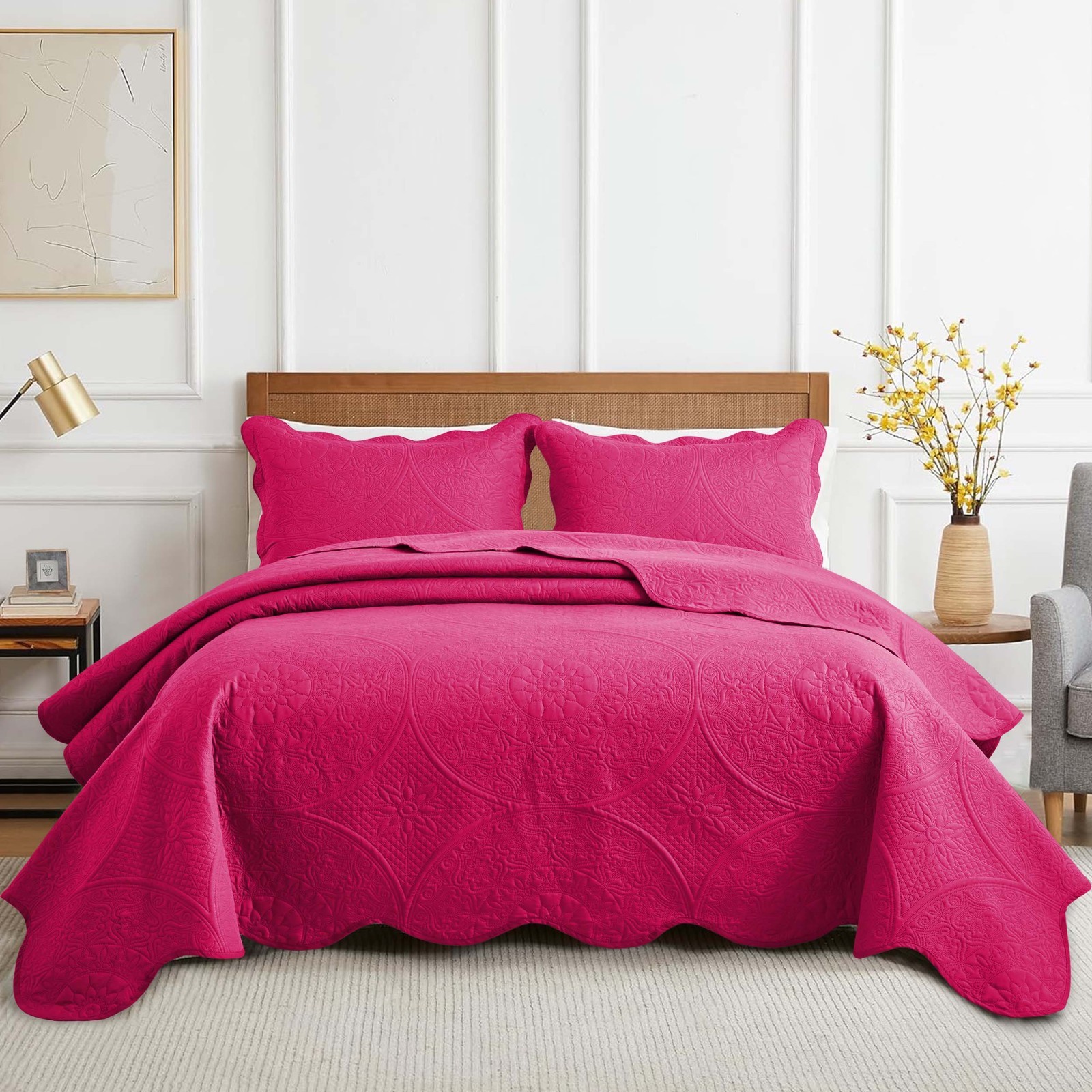 Quilt Coverlet Bedspread Bedding Set with Pillow Shams Full Queen King Bed Throw