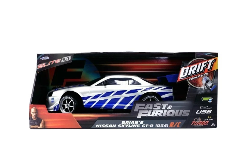 Fast & Furious 1:10 Jada Skyline GT-R R34 Drift RC Radio Control Cars, Plastic - Image 3 of 4