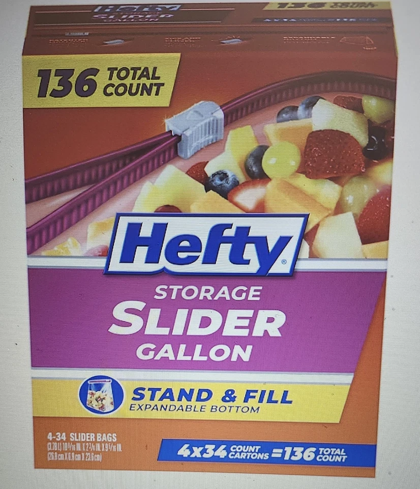 Bolsas de almacenamiento de galones deslizantes fuertes, 136 quilates Foto 2 de 4