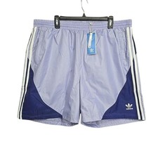Adidas Originals Mens 2XL Purple Navy Blue 3-Stripe Swim Shorts NWT H65684