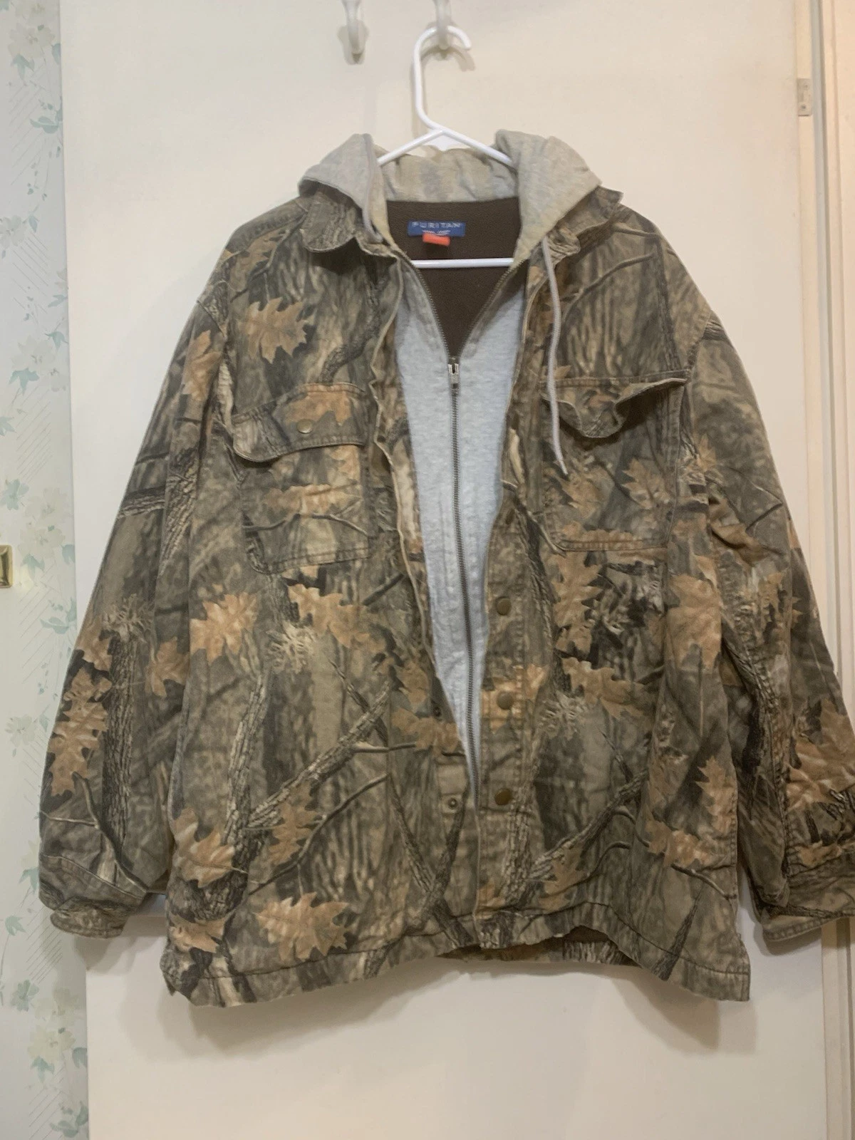 Camo Jacket Thermal Zip Up Hoody Drawstring Unisex M Fathr Day Gif SALE END6/29