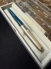 Vintage Parker 61 Teal GT Fountain Pen 14ct Gold Nib Medium