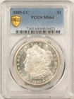 1885-CC $1 MORGAN DOLLAR - PCGS MS-64 BLAST WHITE, LOOKS PROOFLIKE, CARSON CITY!