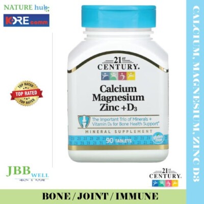 21st Century, Calcium Plus D3, 1,000 mg, Bone, Joint, 90 Tablets