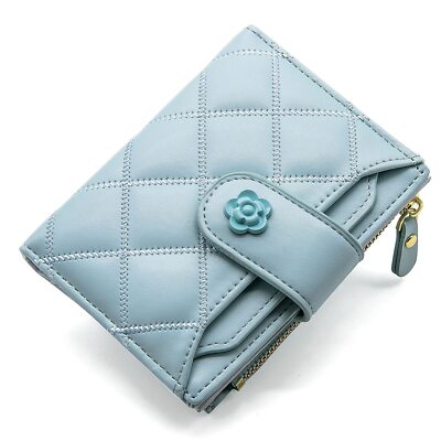 Women RFID Blocking Small Wallet Genuine Leather Bifold Purse ID Card Holder Bag