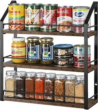 Estante de almacenamiento de especias de metal estante de almacenamiento de especias organizador de condimentos de cocina colgante de 3 niveles