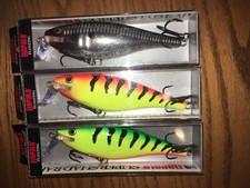 Rapala Super Shad Rap SSR14= 3 DIFFERENT COLORED Pike Musky Big Game Lure