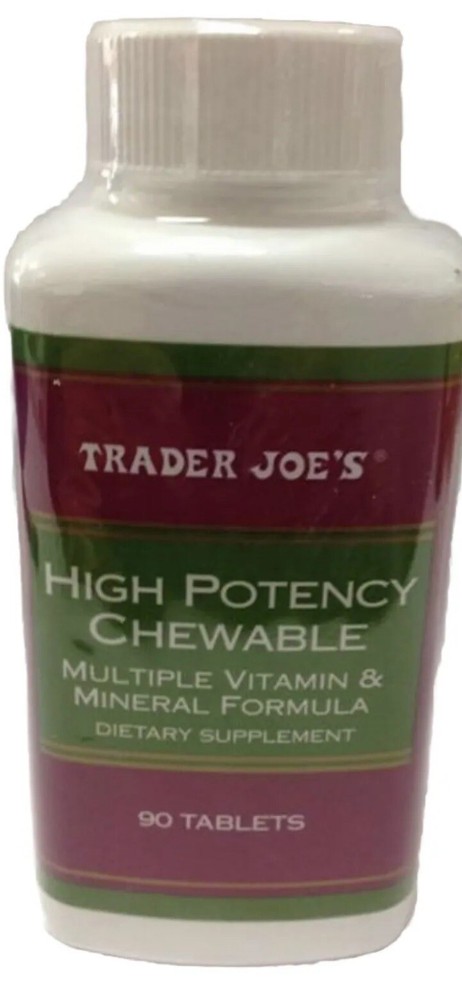 Trader Joe's High Potency Chewable 90 Tablets Vitamin Mineral Formula NEW Fresh