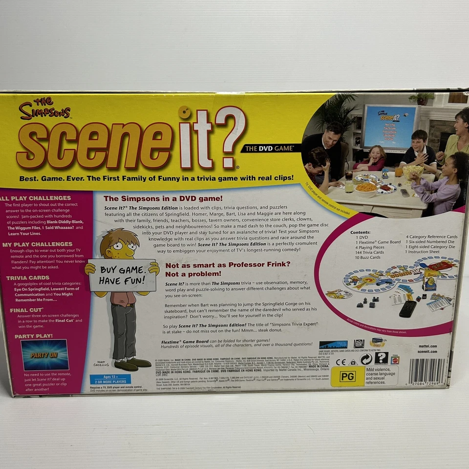 The Simpsons Scene It? The DVD Board Game Mattel TV Trivia Quiz (2009) Complete - Image 2 of 4