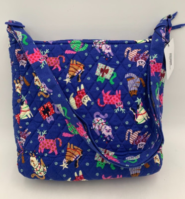 Vera Bradley Cat Catnip Christmas Essential XL Crossbody Purse Bag Blue #9983B