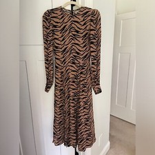 Reformation Brown Creed Button Back Long Sleeve Slit Dress Size 0