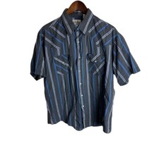 Vintage ELY Cattleman Men  s Plaid Pearl Snap Short Sleeve Western Shirt Sz 17x35