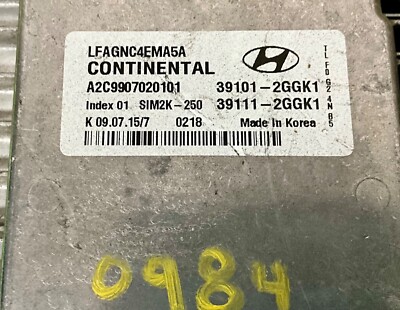 2016 Hyundai Sonata 2.4L Engine OEM Computer Control Module