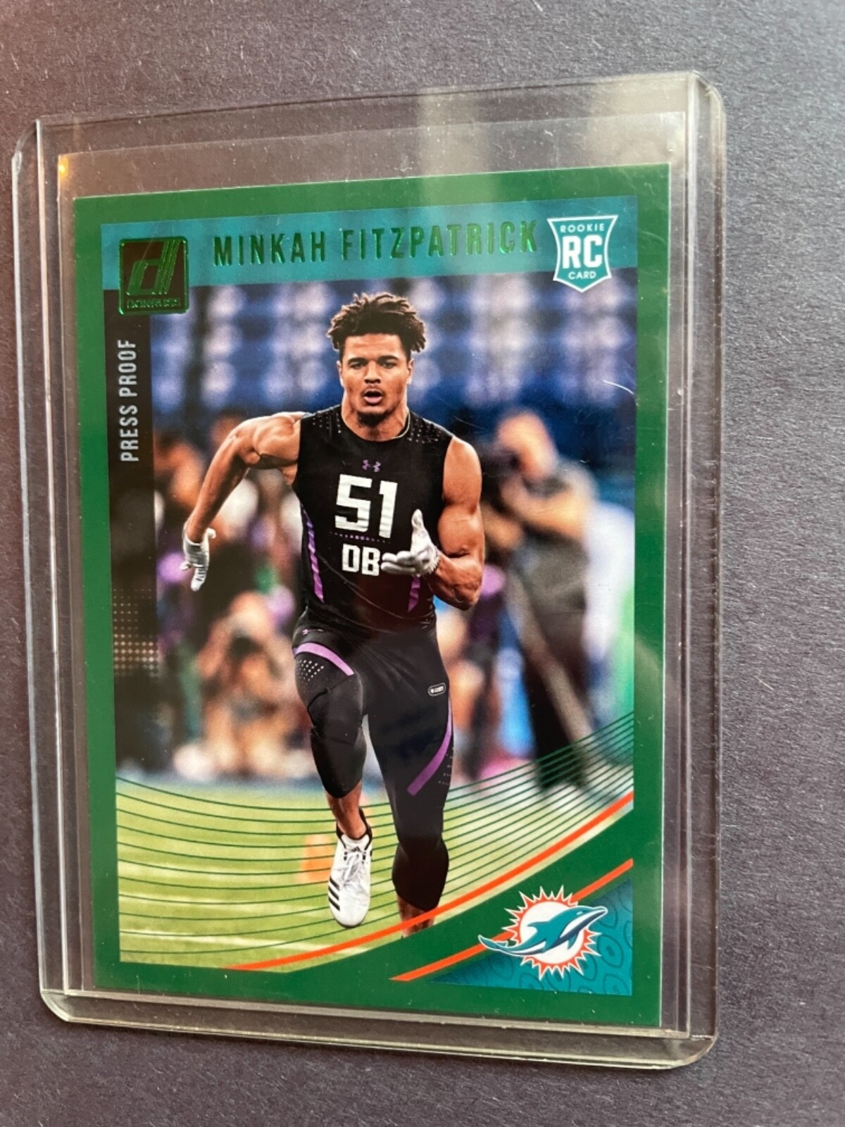 2018 PANINI DONRUSS MINKAH FITZPATRICK ROOKIE GREEN PRESS PROOF #353
