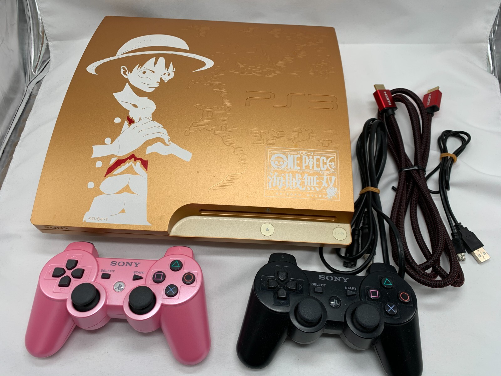 SONY PS3 One Piece GOLD EDITION 320GB CEJH-10021 Controllers are 