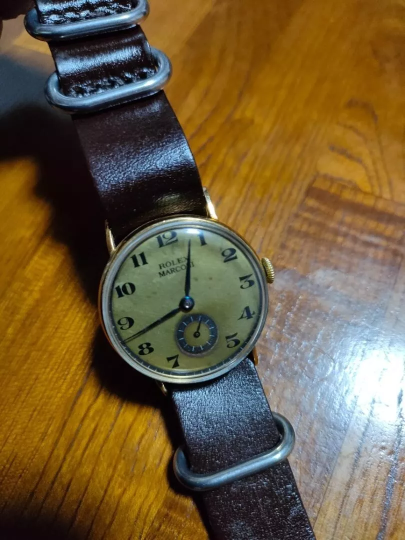 Rolex Marconi Wrist Watch 18K Gold 1940 Vintage Analog Collection
