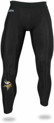 Zubaz NFL Men's Minnesota Vikings Active Performance Compression Black Leggings