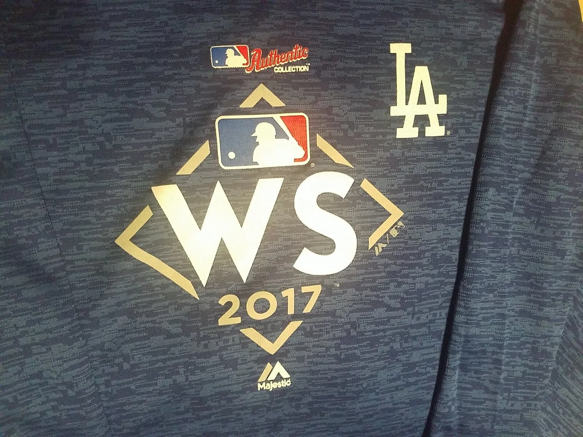 Los Angeles Dodgers World Series Majestic Mens Authentic Pull Over Hoodie Large