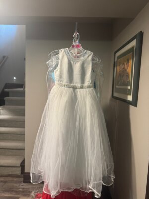 Little Girls White Holy Communion Party Gown Dress sz 8 | eBay