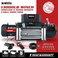 X-BULL Electric Winch 13000lbs Steel Cable Trailer Towing Off-Road SUV Truck 4WD